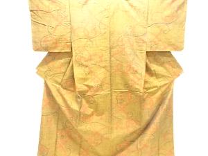 唐草模様織り出し手織り紬着物